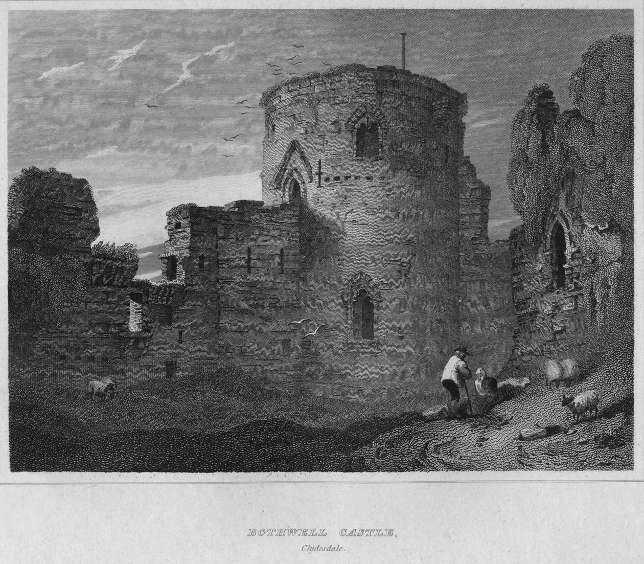 Bothwell Castle, Clydesdale, 1814 tekijältä John Greig