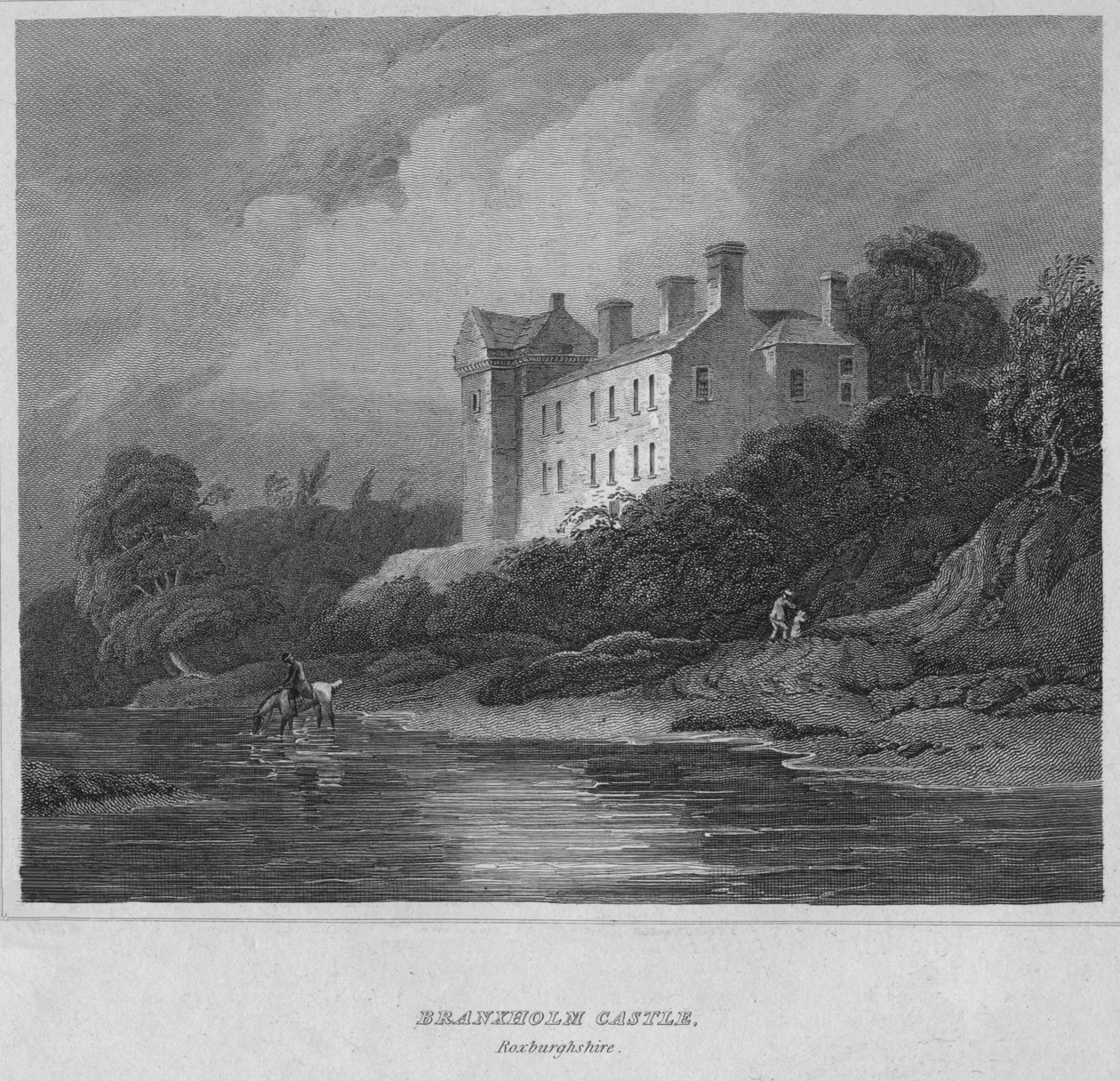 Branxholmin linna, Roxburghshire, 1814 tekijältä John Greig