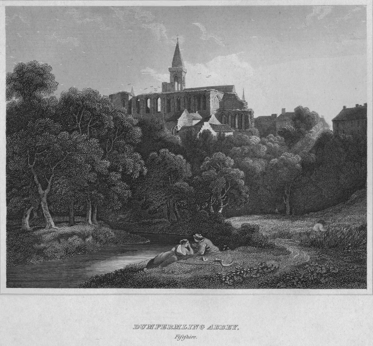 Dunfermline Abbey, Fifeshire, 1814 tekijältä John Greig