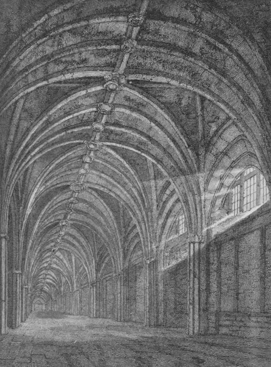 St Bartholomews Prioryn itäinen luostari, West Smithfield, Lontoon kaupunki, c1805 1906 tekijältä John Greig