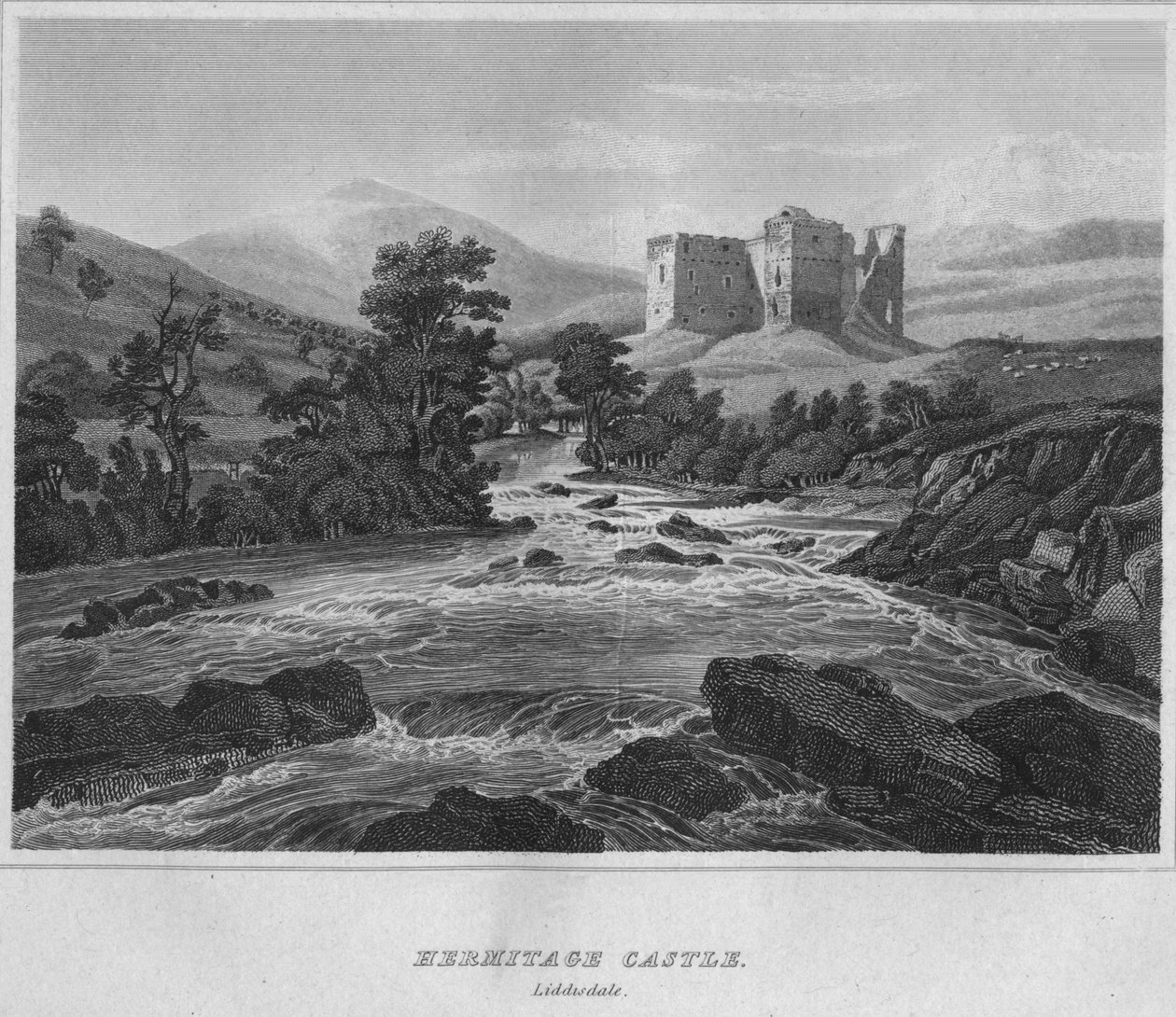 Eremitaasin linna. Liddesdale, 1814 tekijältä John Greig