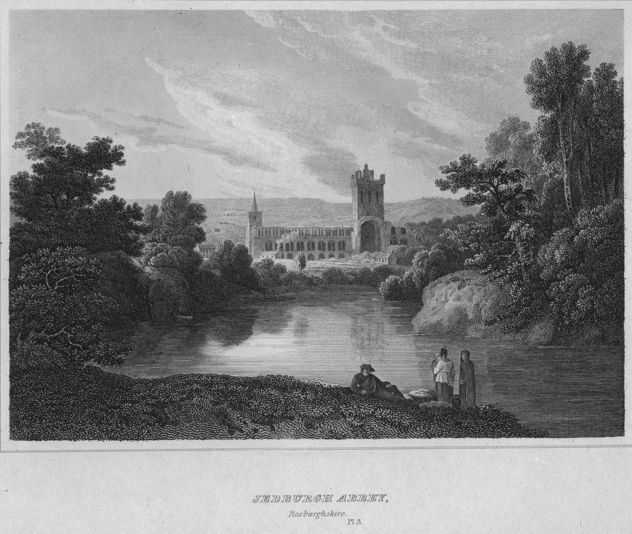 Jedburgh Abbey, Roxburghshire, 1814 tekijältä John Greig
