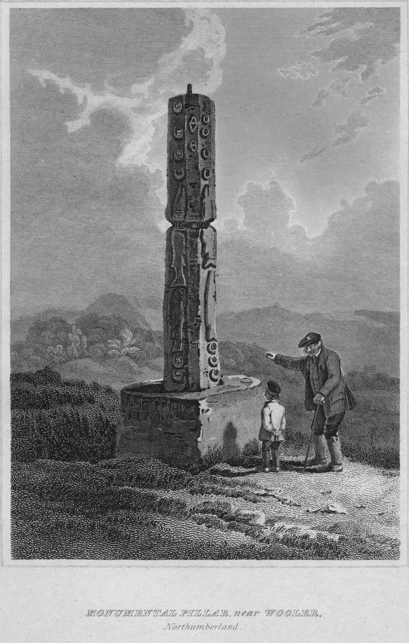 Monumentaalinen pilari, lähellä Wooleria, Northumberlandissa, 1814 tekijältä John Greig