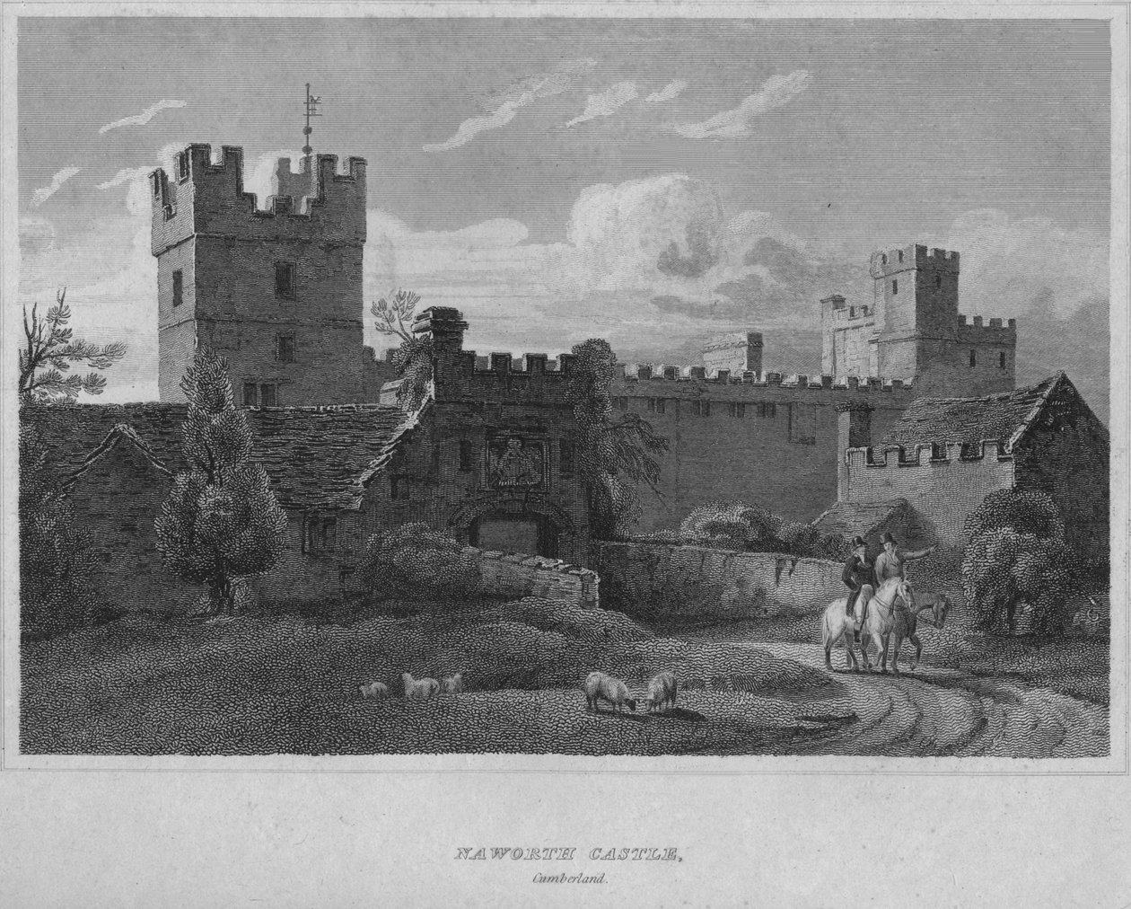 Naworthin linna, Cumberland, 1814 tekijältä John Greig