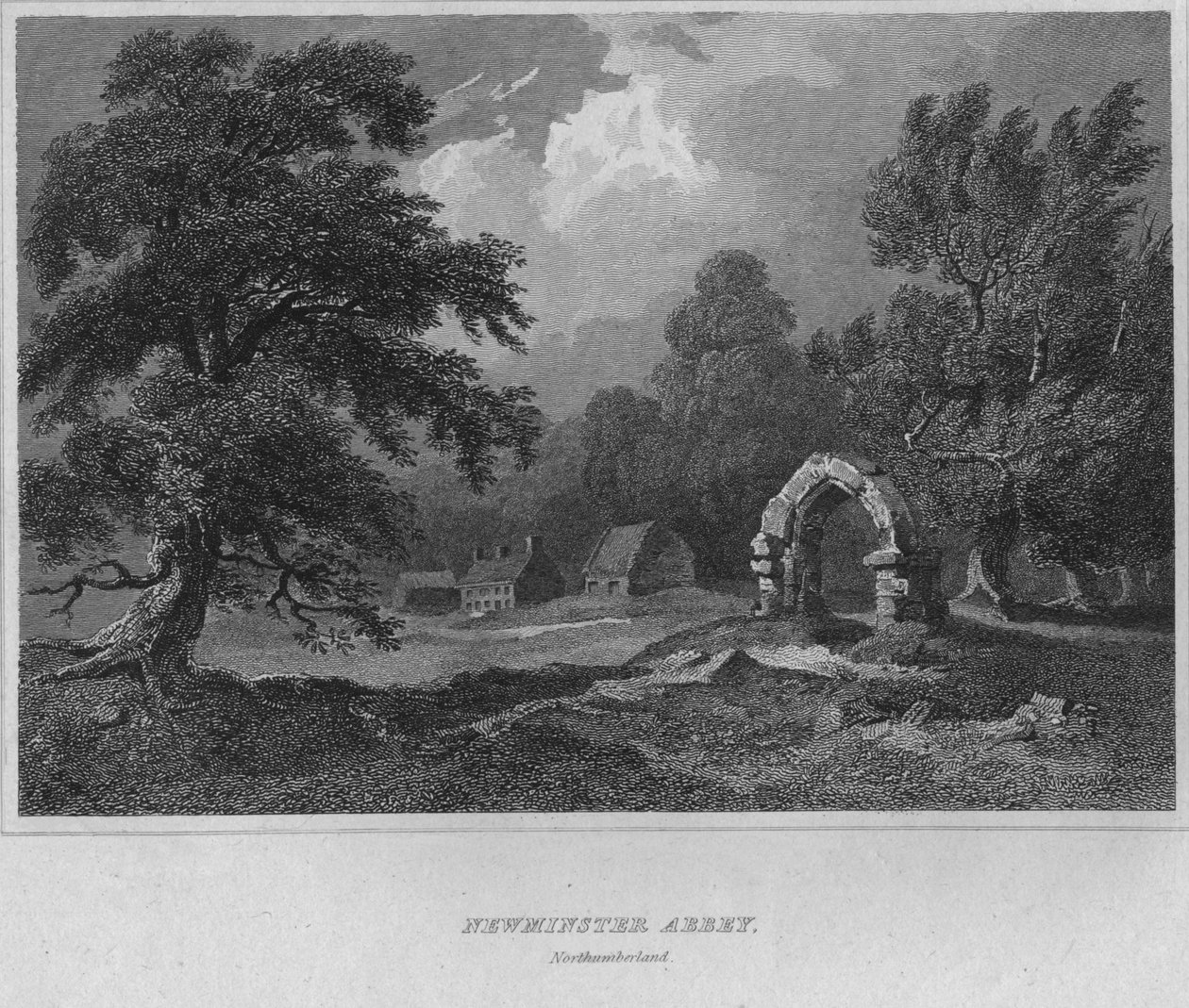 Newminster Abbey, Northumberland, 1814 tekijältä John Greig