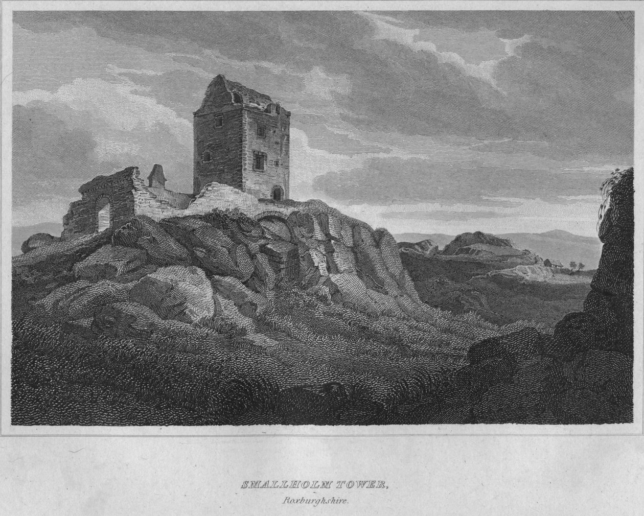 Smallholm Tower, Roxburghshire, 1814 tekijältä John Greig