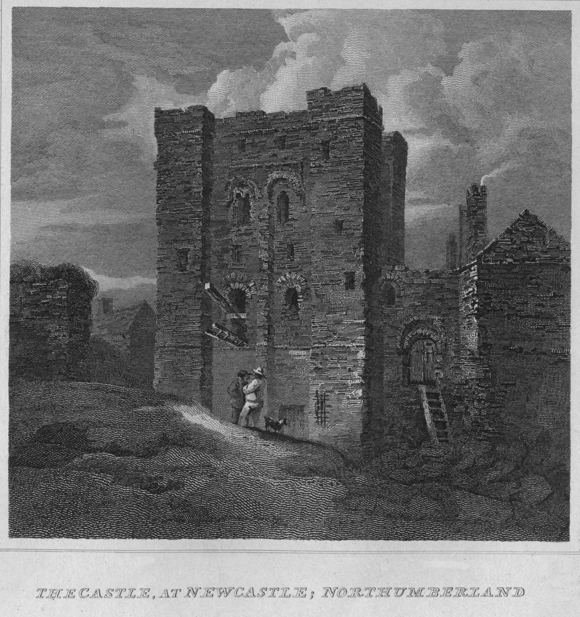 Linna, Newcastle, Northumberland, 1814 tekijältä John Greig