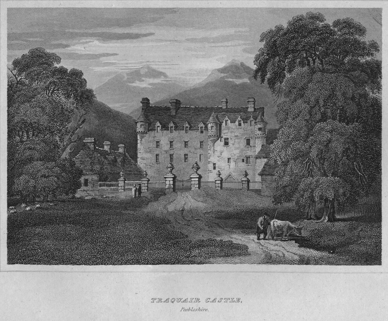 Traquair Castle, Peebleshire, 1814 tekijältä John Greig