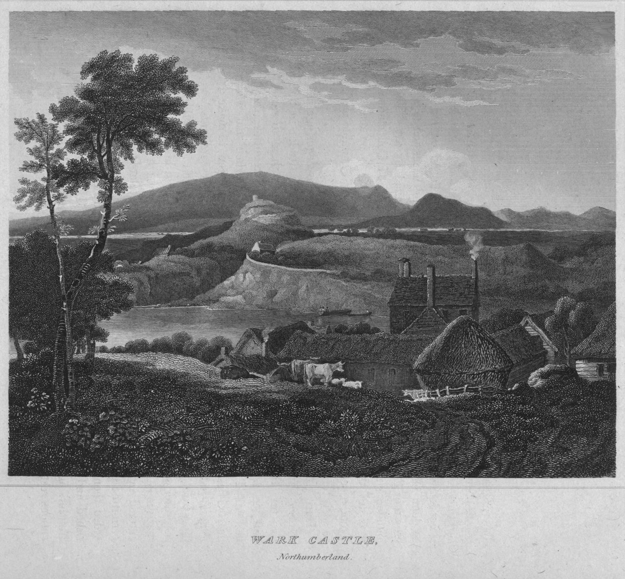 Wark Castle, Northumberland, 1814 tekijältä John Greig