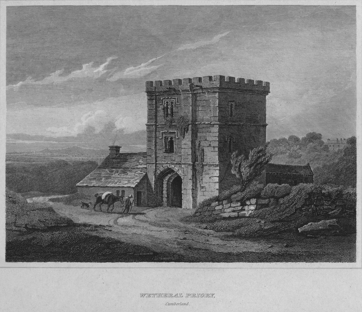 Wetheral Priory, Cumberland, 1814 tekijältä John Greig