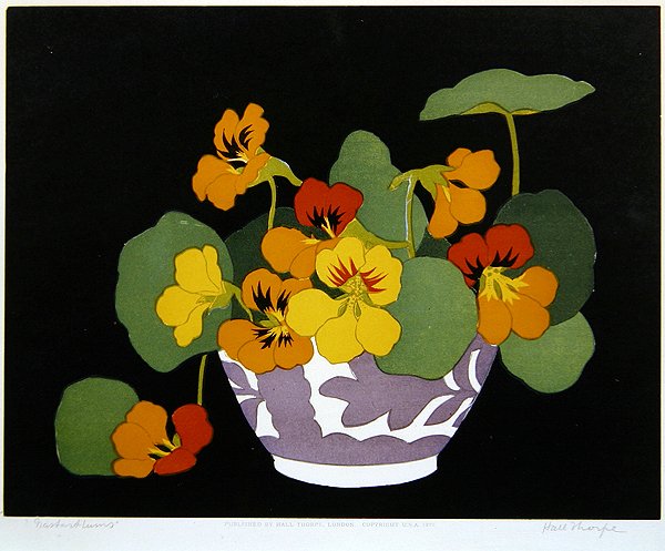 Nasturtiums (puupiirros) tekijältä John Hall Thorpe