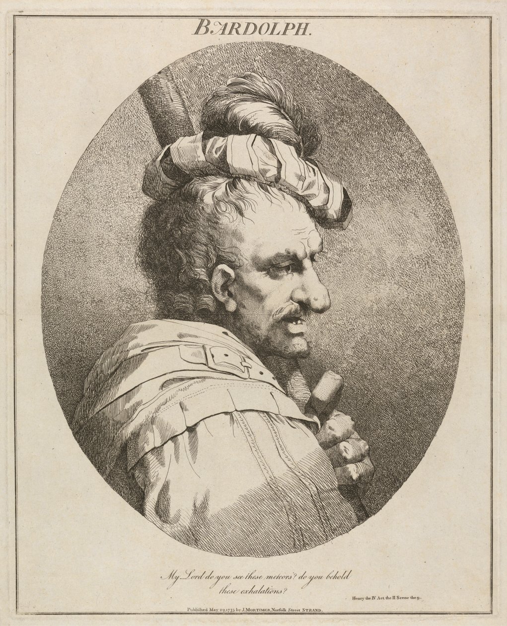 Bardolph, "Henry IV", osa II, näytös II, kohtaus IX tekijältä John Hamilton Mortimer