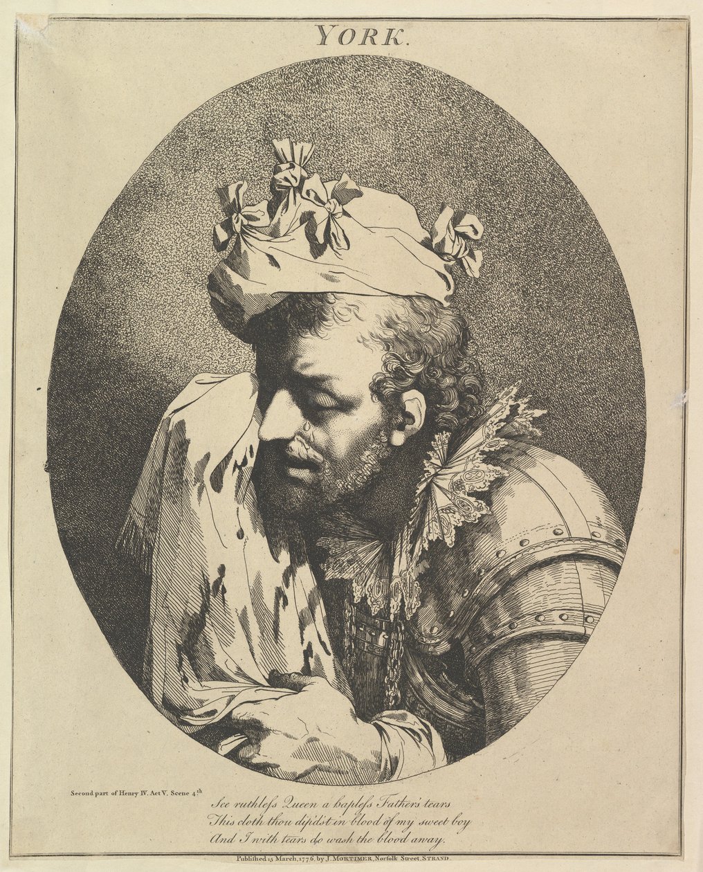 Yorkin herttua Kaksitoista hahmoa Shakespearesta, 15. maaliskuuta 1776. tekijältä John Hamilton Mortimer