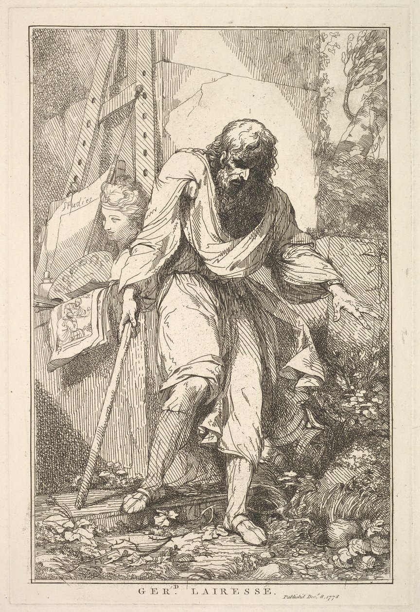 Gerard Lairesse Sir Joshua Reynoldsille omistetusta viidestätoista etsauksesta, 8. joulukuuta 1778. tekijältä John Hamilton Mortimer