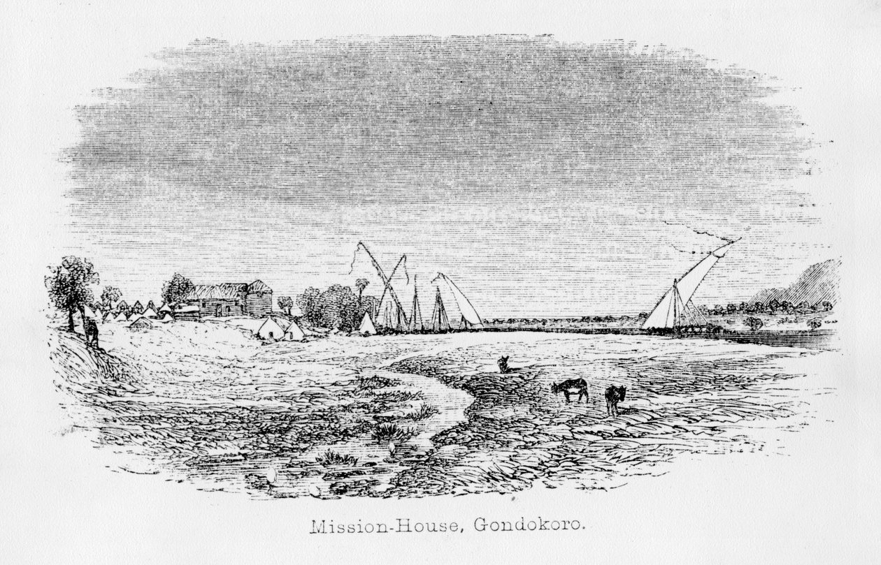 Misson-House, Gondokoro, "Niilin lähteen löytämisen julkaisusta", 1864 tekijältä John Hanning Speke