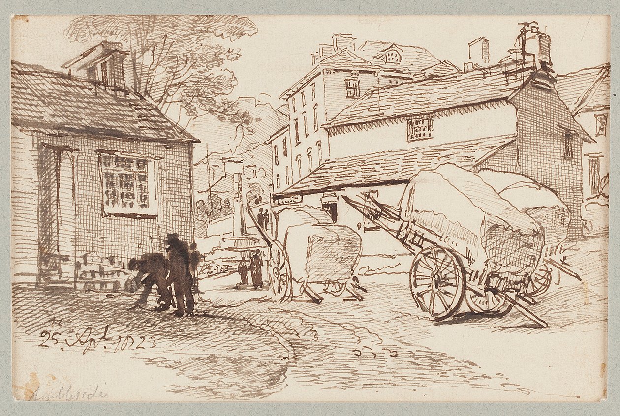 Kärryt Amblesidessa, Cumbriassa, 1823 tekijältä John Harden