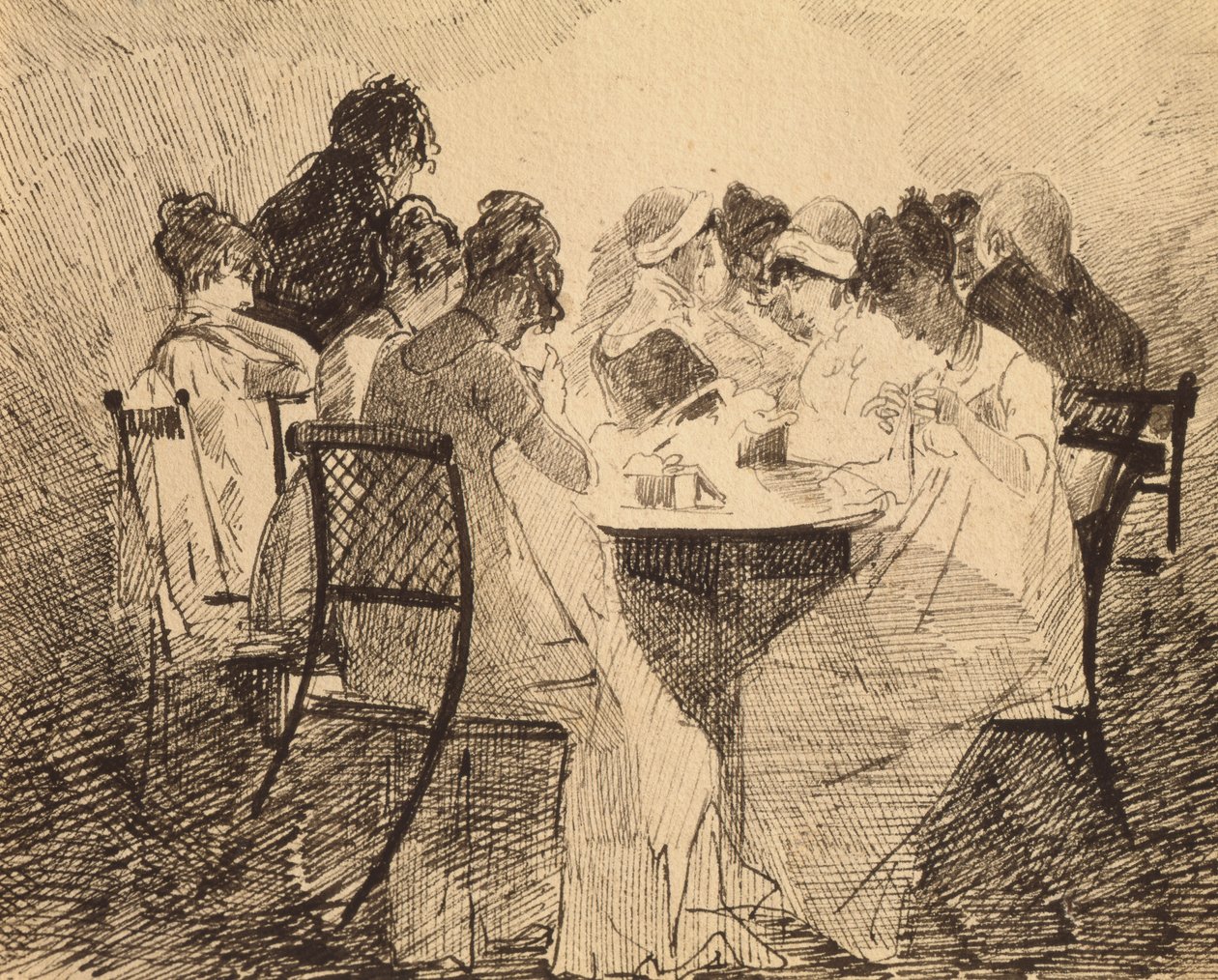 Juhlat Dublinissa, 1809 (kynä ja muste paperille) tekijältä John Harden