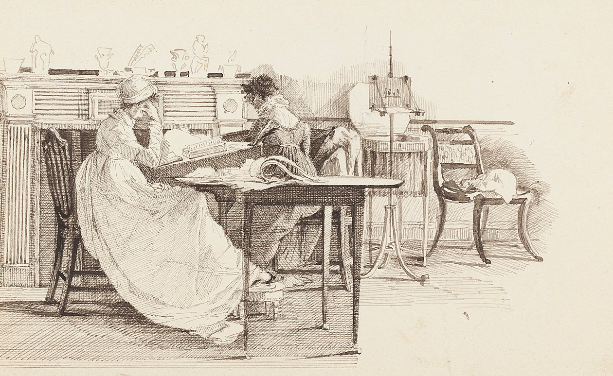 Lukemista takan ääressä, 1805 tekijältä John Harden