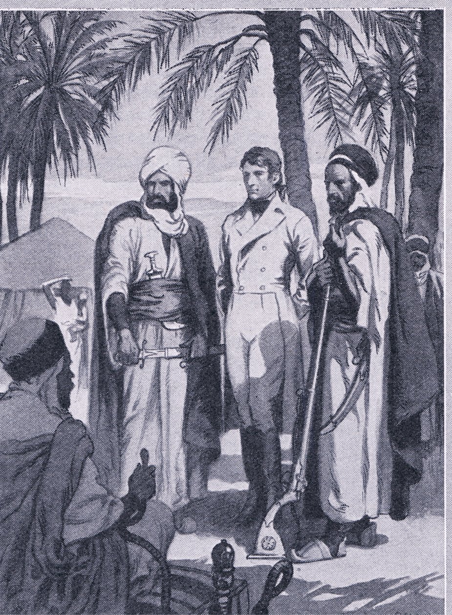 Vuonna 1853 David Livingstone pienen alkuperäisväestön kanssa lähti 1000 mailin matkalle soiden ja metsien halki, Newnesin julkaisema Newnes Pictorial Knowledge, noin 1950-luku (litho) tekijältä John Harris Valda
