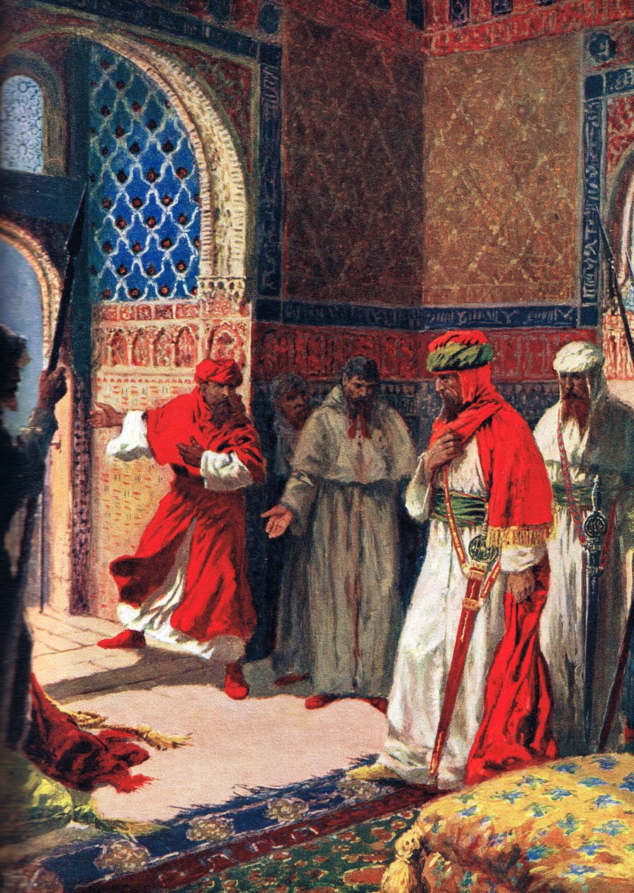 Boabdilin viimeinen neuvosto Alhambrassa, 1492, esimerkki teoksesta "Hutchinson