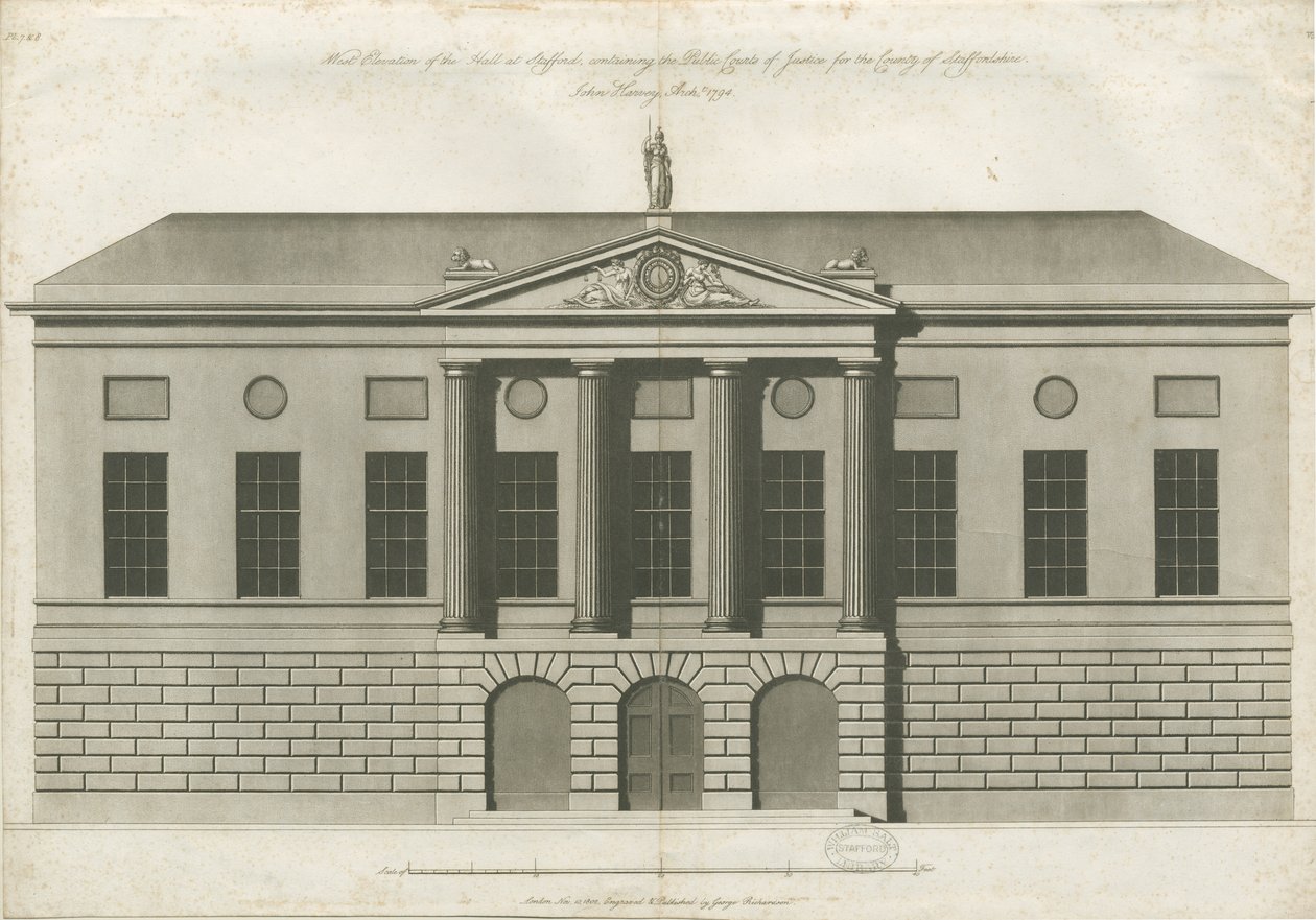 Stafford - Shire Hall: akvatintakaiverrus tekijältä John Harvey