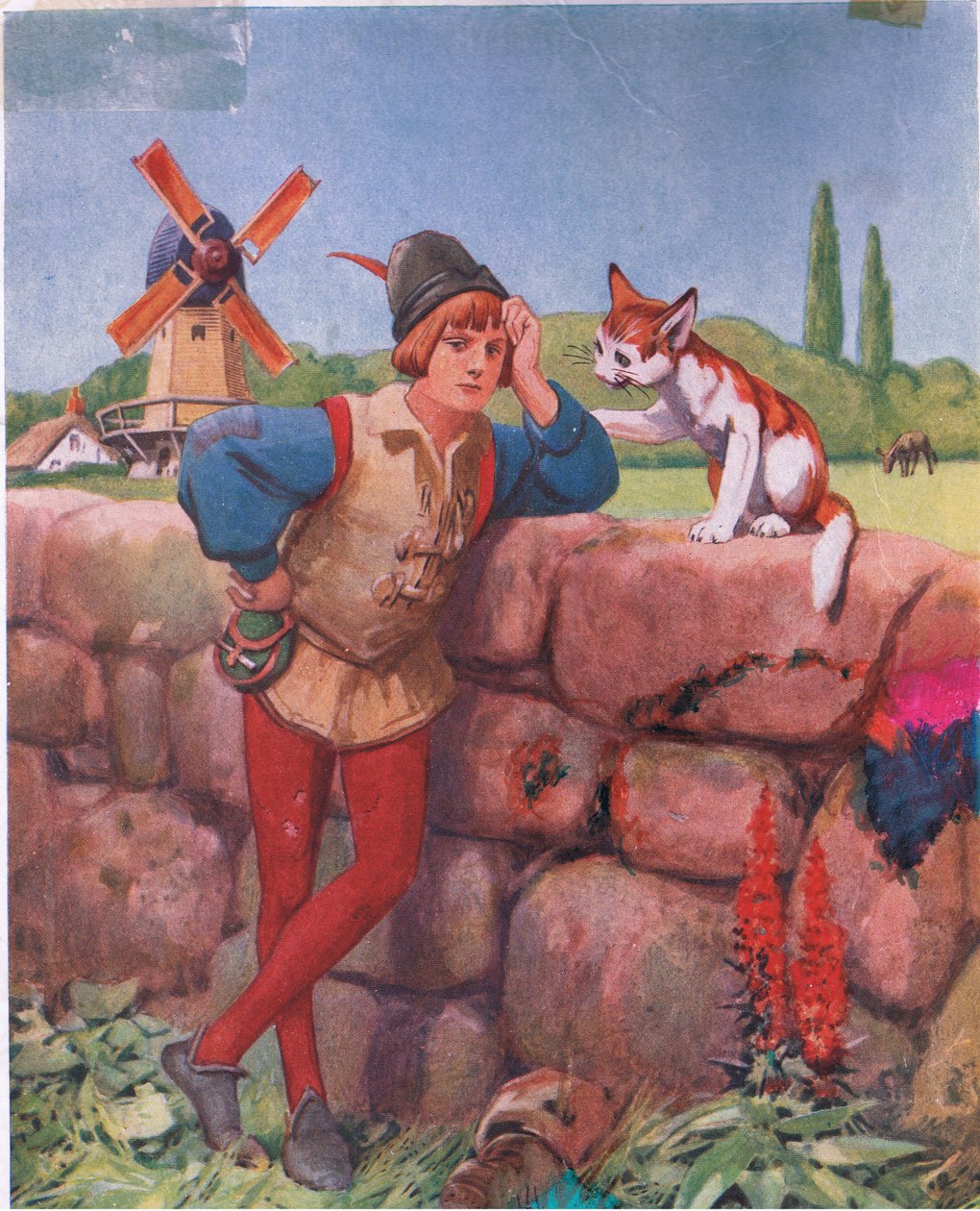 Dick Whittington ja hänen kissansa (litho) tekijältä John Hassall