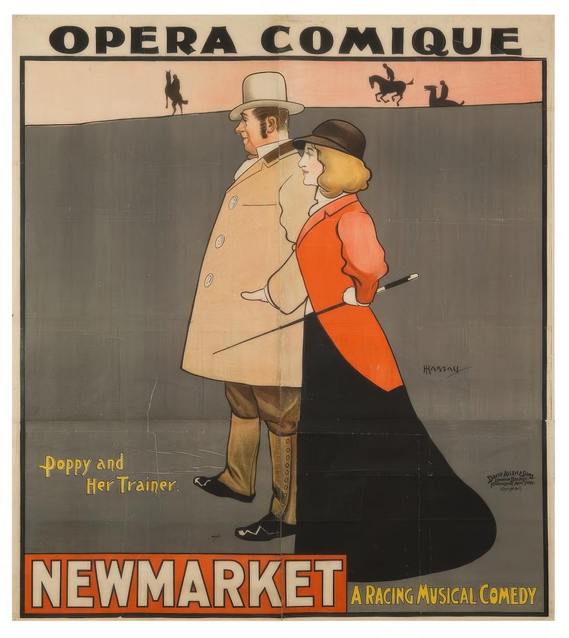 "Opera comique. Poppy ja hänen kouluttaja" / J. Hassall / Plakat, 1896 tekijältä John Hassall