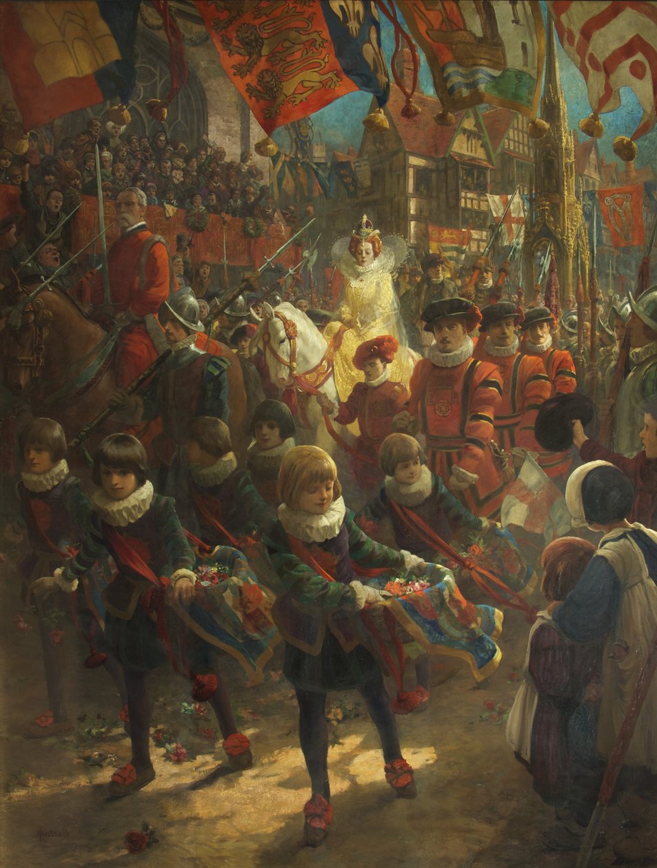 Kuningatar Elisabetin osavaltion tulo Bristoliin, 14. elokuuta 1574 tekijältä John Hassall