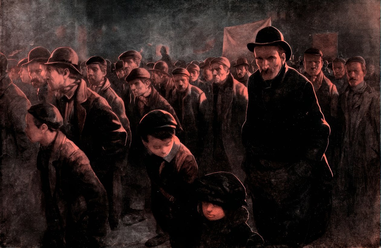 Työttömät / J. Hassall / Zeichnung, ca. 1911 tekijältä John Hassall
