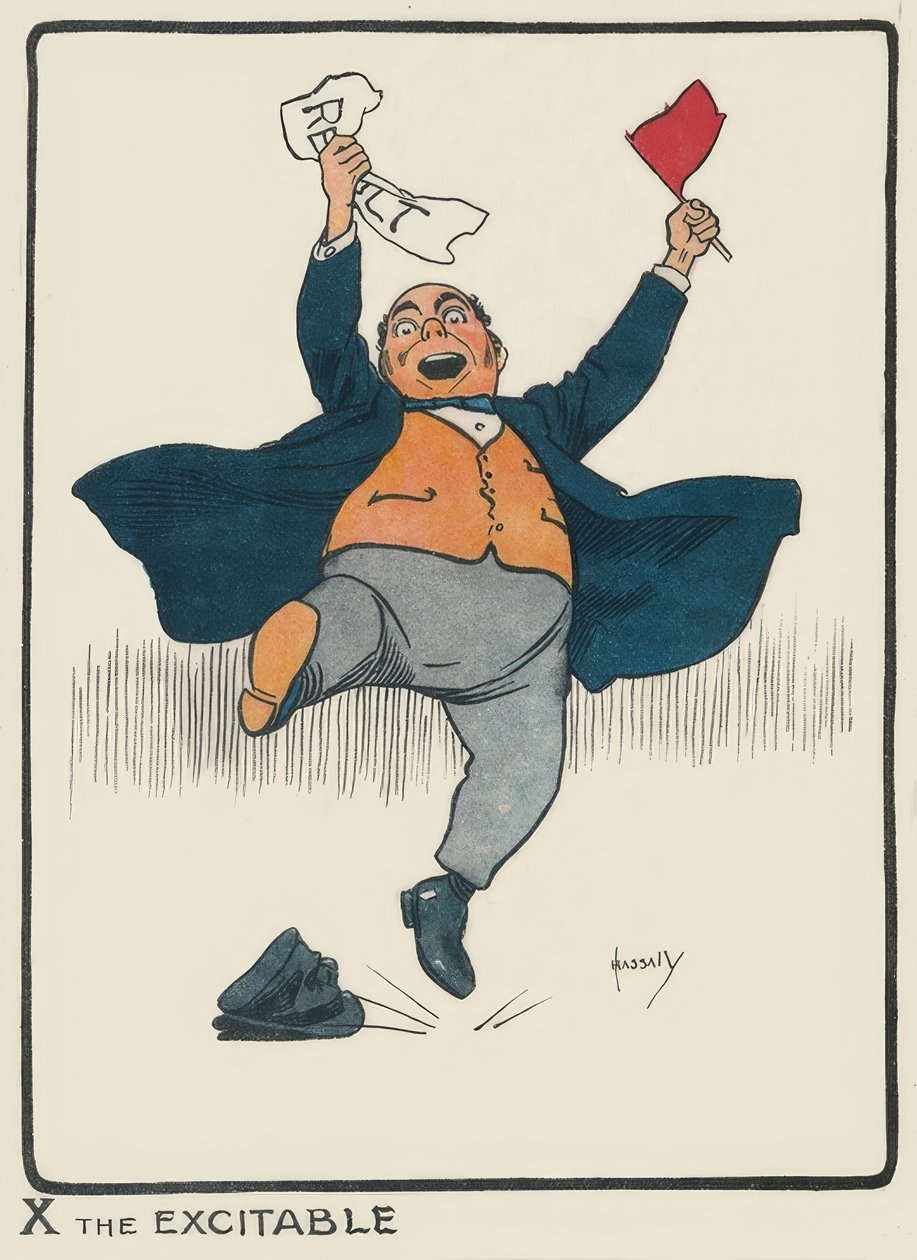 X kiihtyvä / J. Hassall / Zeichnung, 1903 tekijältä John Hassall