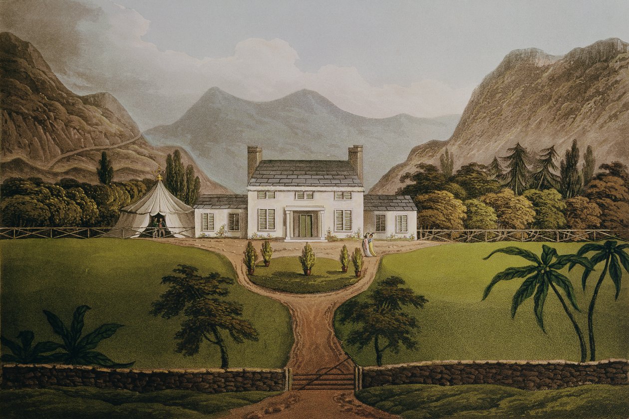 Bonaparten Mal-Maison St. Helenassa, 1821 tekijältä John Hassell