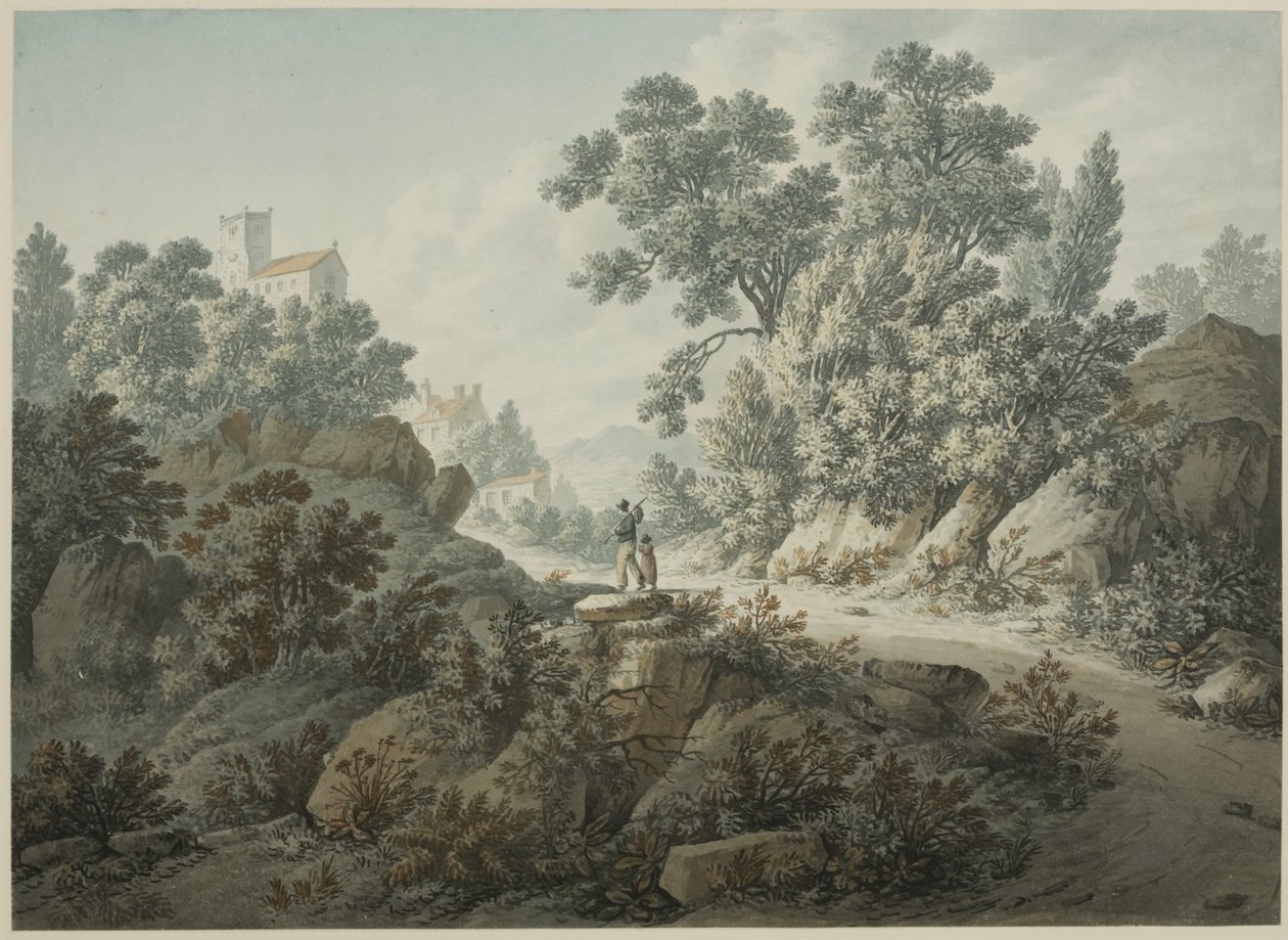 Merrow, malapit sa Guildford, Surrey (kulay ng katawan at watercolor sa papel)finn tekijältä John Hassell