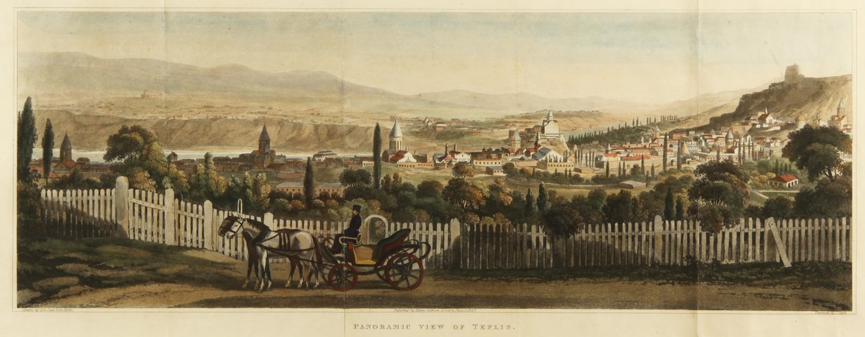 Panoraamanäkymä Tiflisiin, 1827 tekijältä John Heaviside Clark