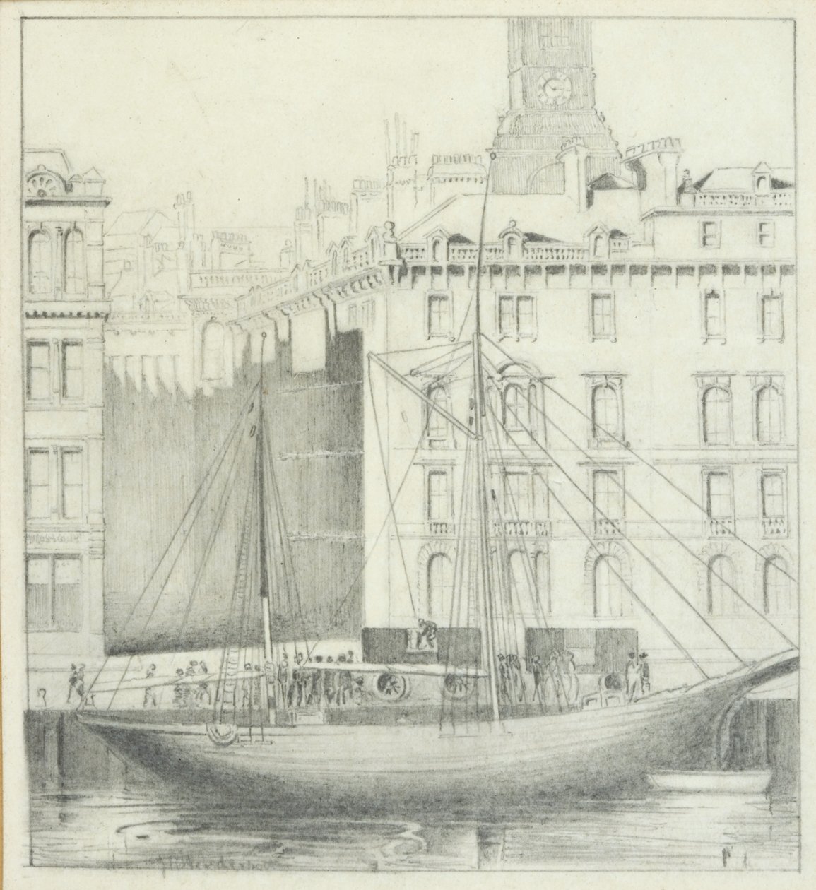 Quayside, Newcastle (kynä kortilla) tekijältä John Henderson