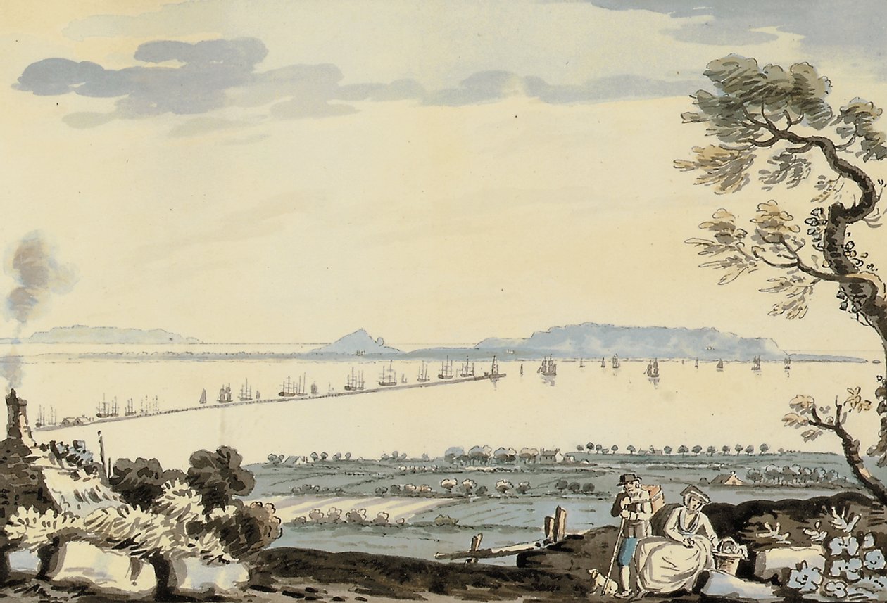 Näkymä Dublinin lahdelle ja satamaan, Hill of Howth tekijältä John Henry Campbell