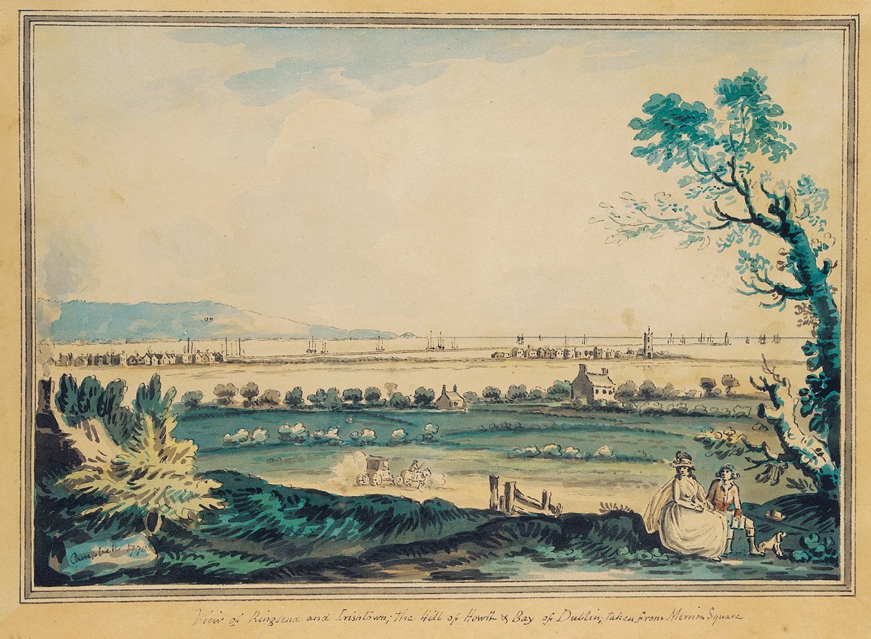 Näkymä Ringsendiin Merrion Squarelta, Dublinista tekijältä John Henry Campbell