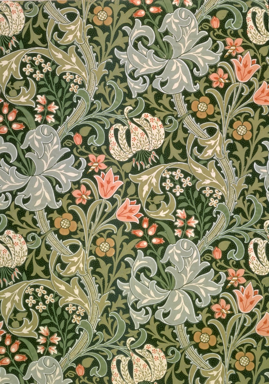 Golden Lily tapetti, jonka suunnitteli John Henry Dearle (1860-1932) Morris and Companylle, 1897 tekijältä John Henry Dearle