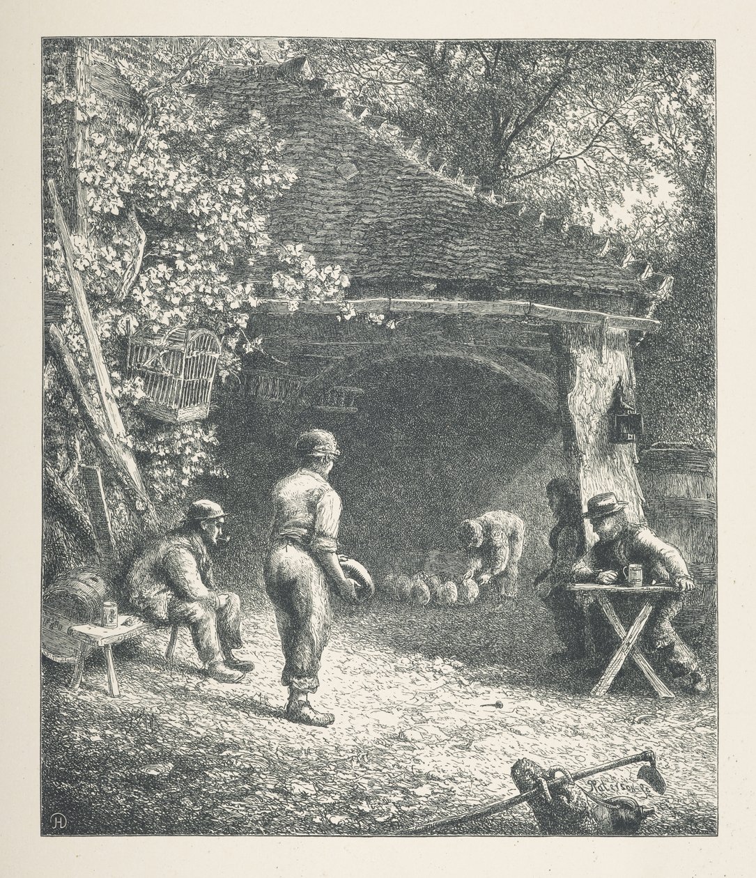 Levy 30. Pastoraalinen kohtaus, Nature Picturesista. Kolmenkymmenen alkuperäisen kuvituksen sarja, jonka on piirtänyt J. H. Dellin puulle ja kaivertanut R. Paterson. John Henry Dell tekijältä John Henry Dell