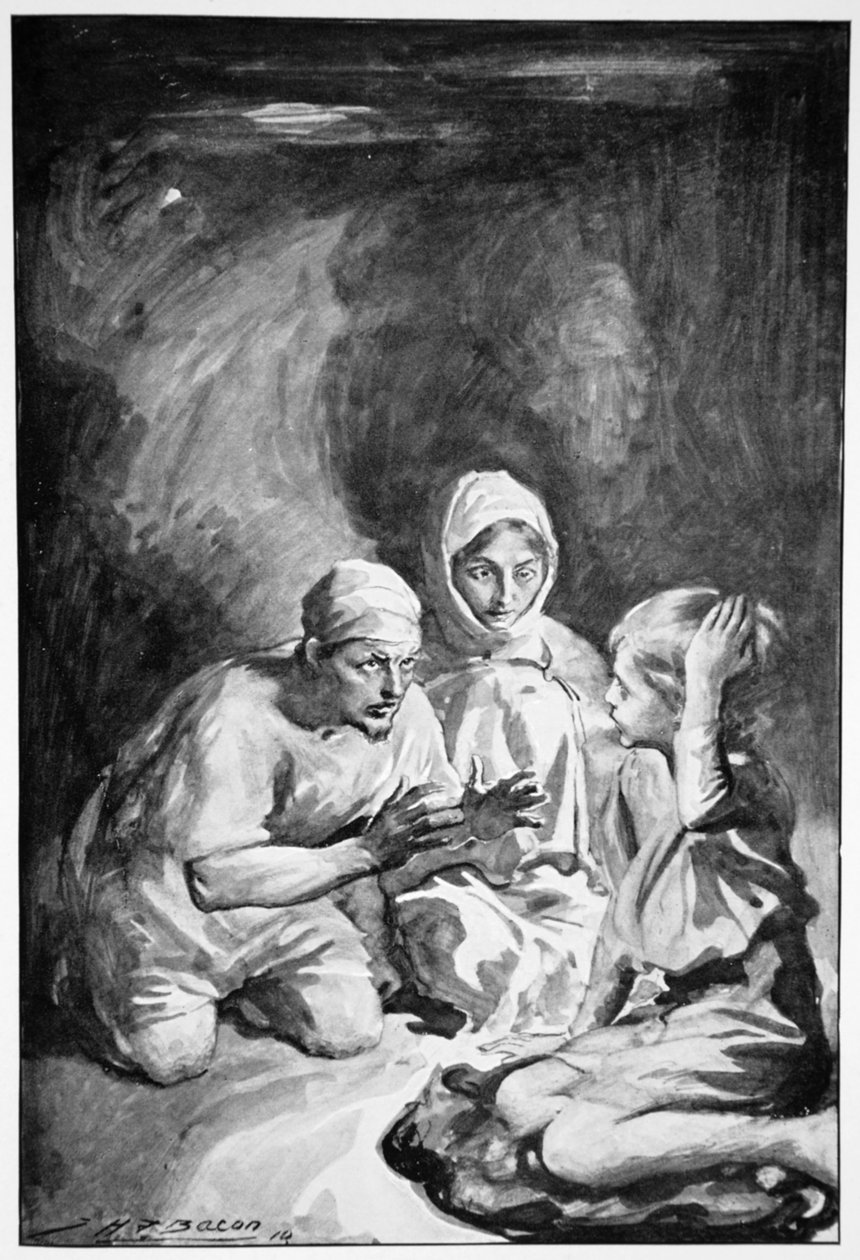 "Havelock nousi istumaan yllättyneenä", 1910. tekijältä John Henry Frederick Bacon