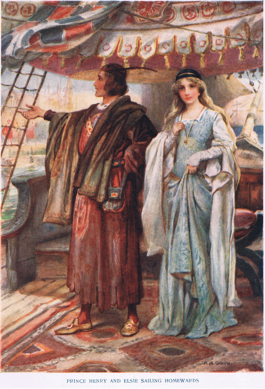 Prinssi Henry ja Elsie purjehtimassa kotiin tekijältä John Henry Frederick Bacon