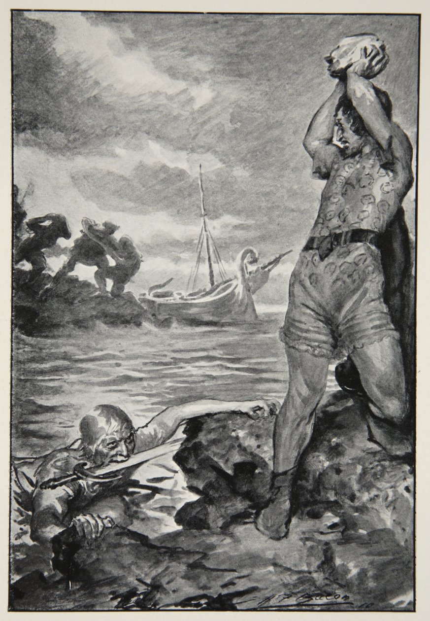 Thorbion nosti valtavan kiven, M.I. Ebbuttin teoksesta 