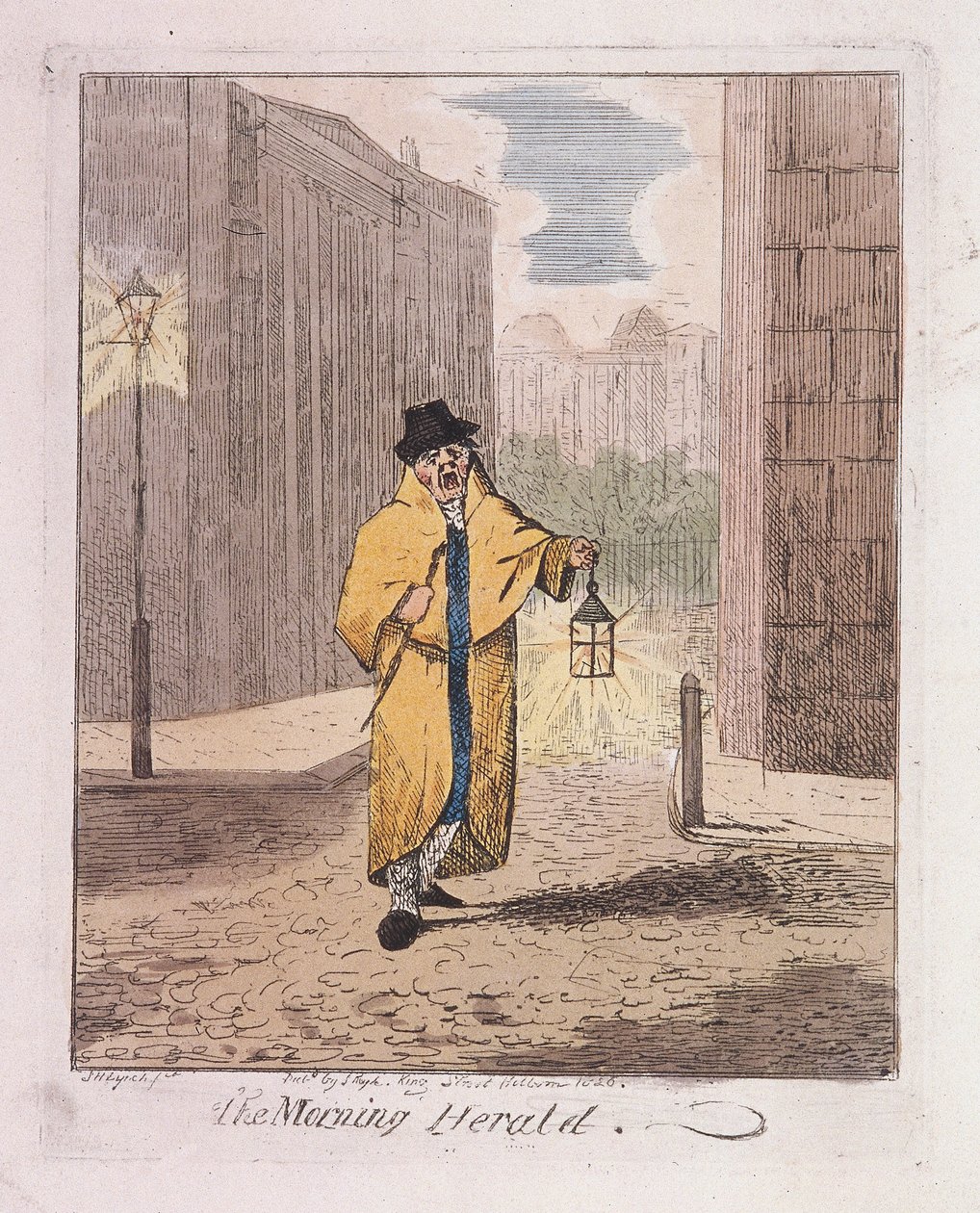 "The Morning Herald" elokuvasta Cries of London, 1826 tekijältä John Henry Lynch