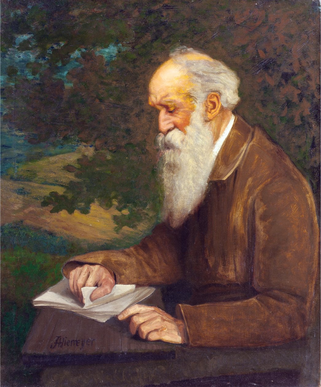 Runoilija Henry Wadsworth Longfellow (1807-1882) muotokuva Niemeyer, John Henry (1839-1932). Öljy kankaalle. Mitat: 92x76 cm. Yksityinen kokoelma tekijältä John Henry Niemeyer