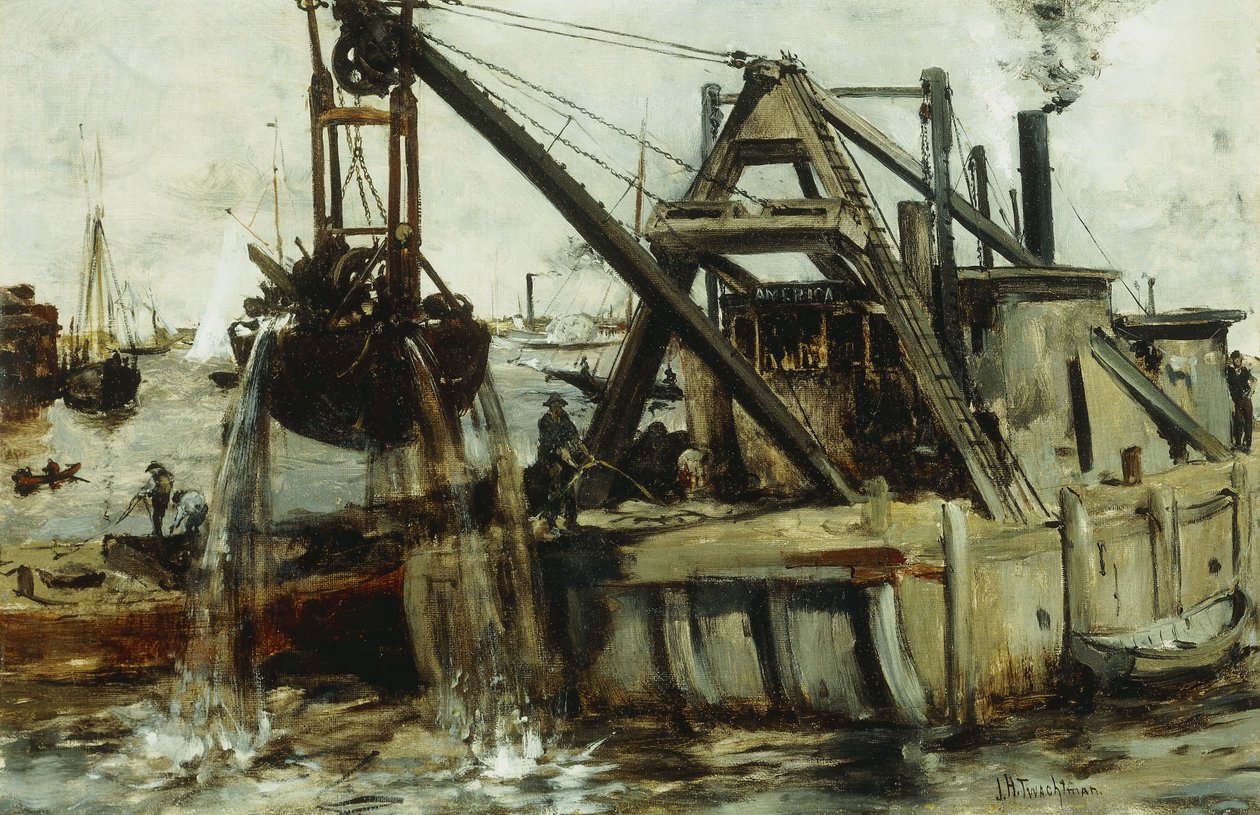 Ruoppaus East Riverissä, tekijältä John Henry Twachtman
