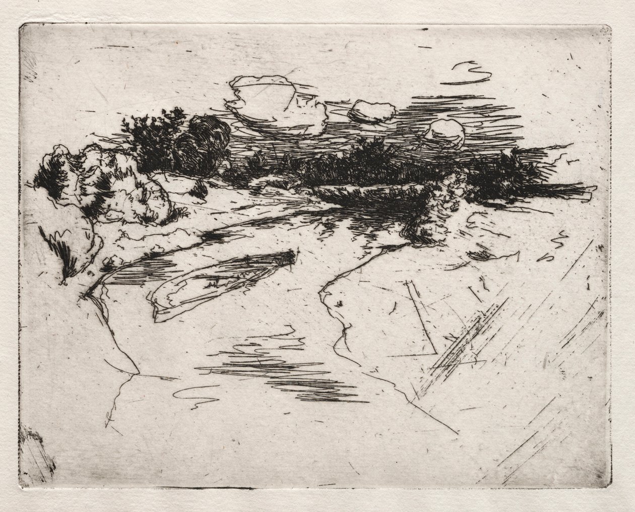 Miami River, lähellä Cincinnatia, Ohio. tekijältä John Henry Twachtman
