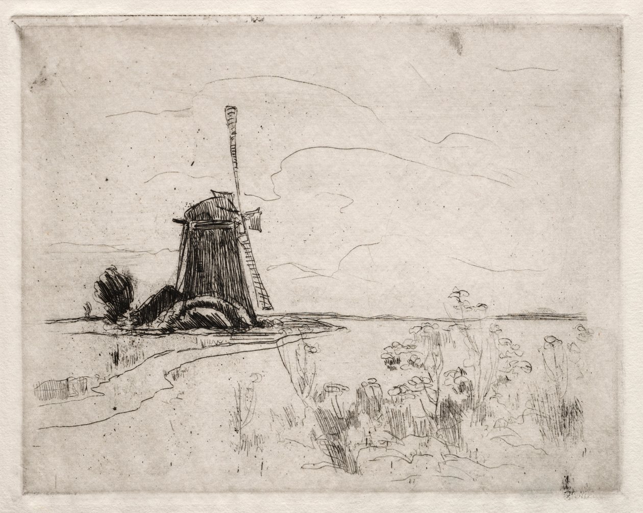 Mill and Weeds, Hollanti. tekijältä John Henry Twachtman