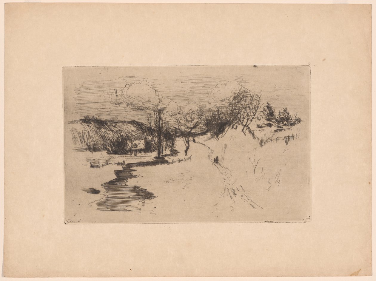Lumi maisema tekijältä John Henry Twachtman