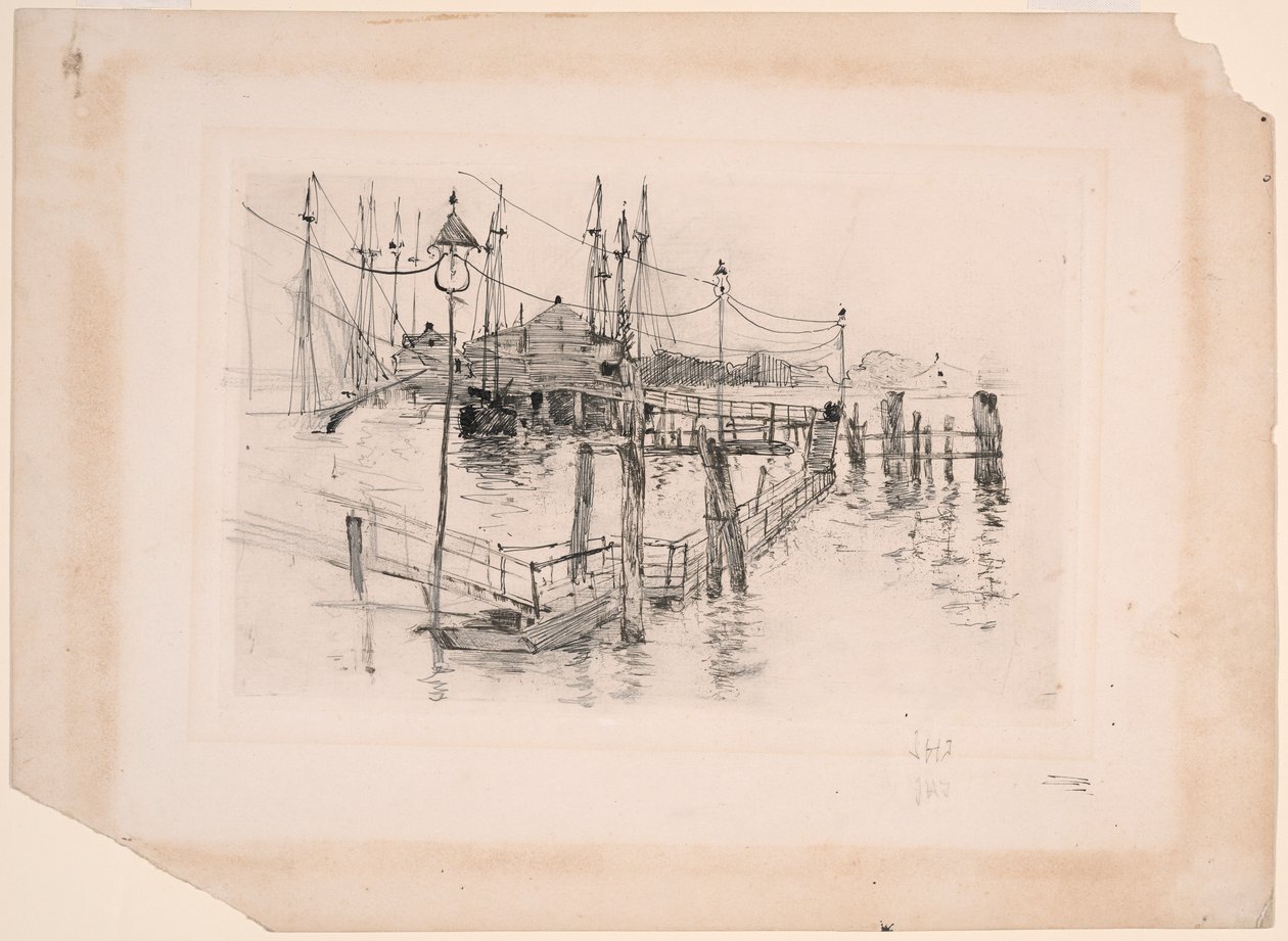 Bridgeportin vanha tullimaksutalo (suuri lautanen) tekijältä John Henry Twachtman