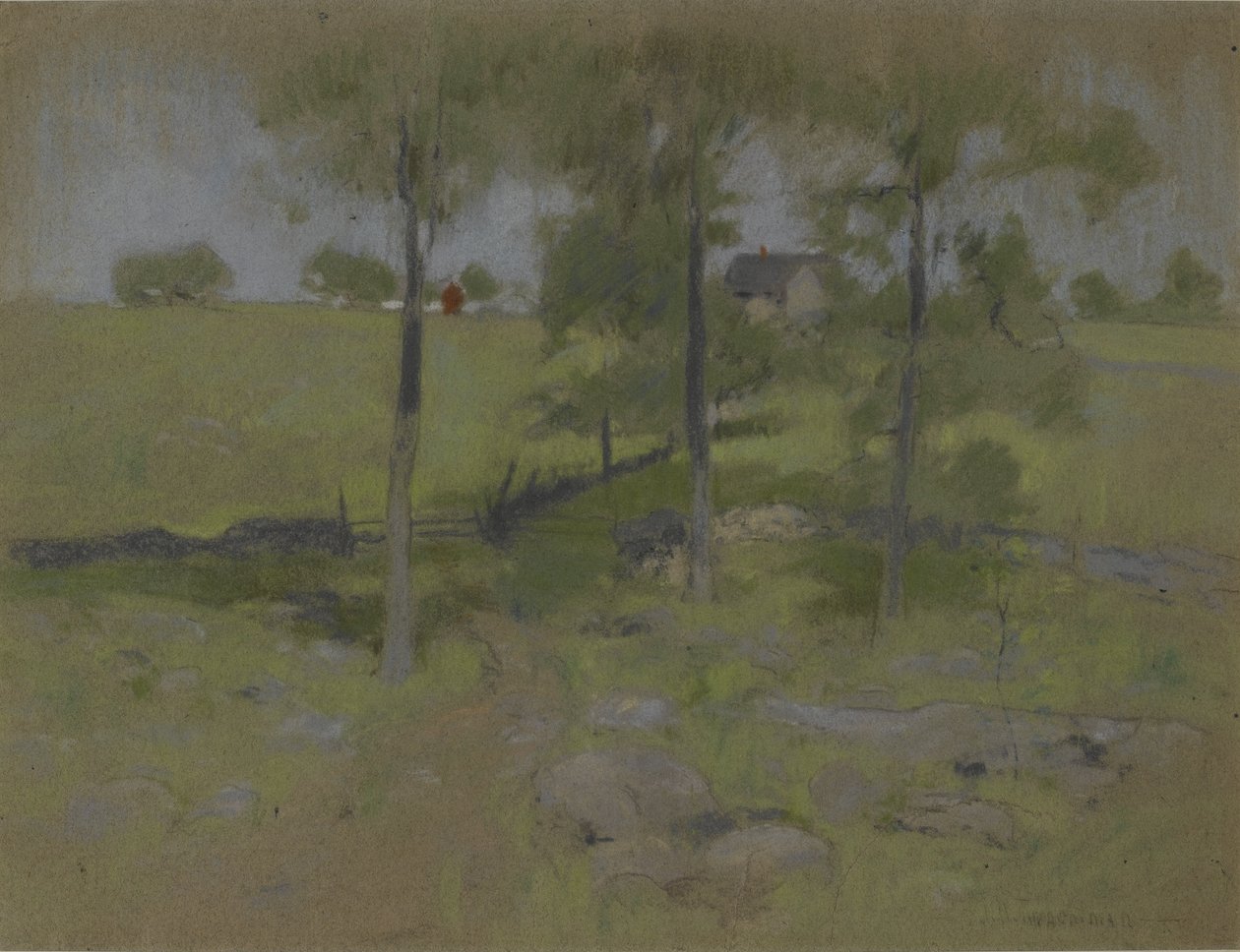 Kolme puuta, n. 1888-1895 tekijältä John Henry Twachtman