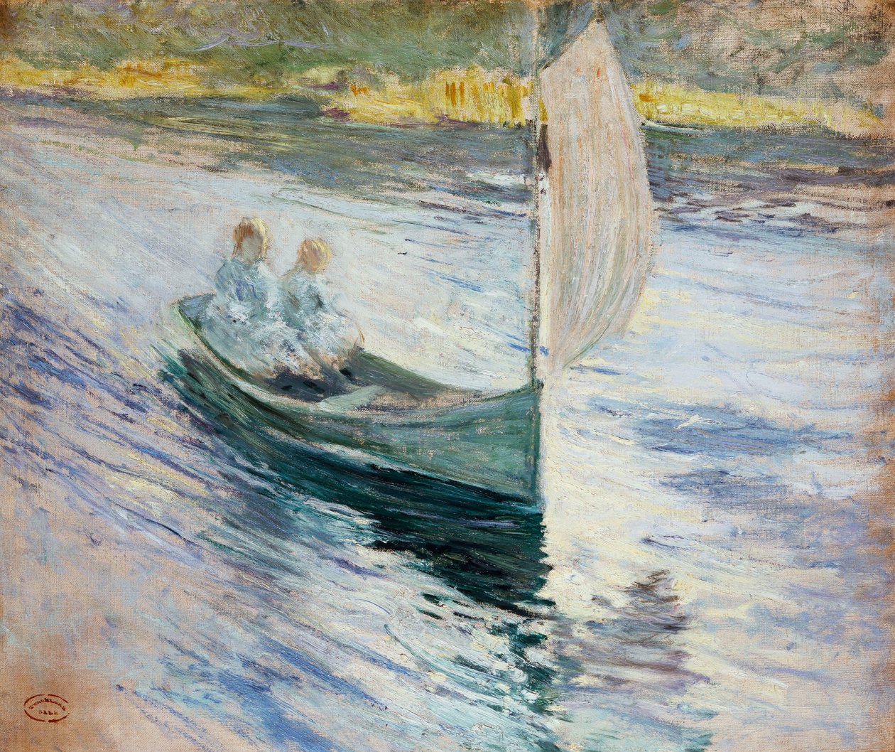 Kaksi lasta purjeveneessä, 1883 tekijältä John Henry Twachtman